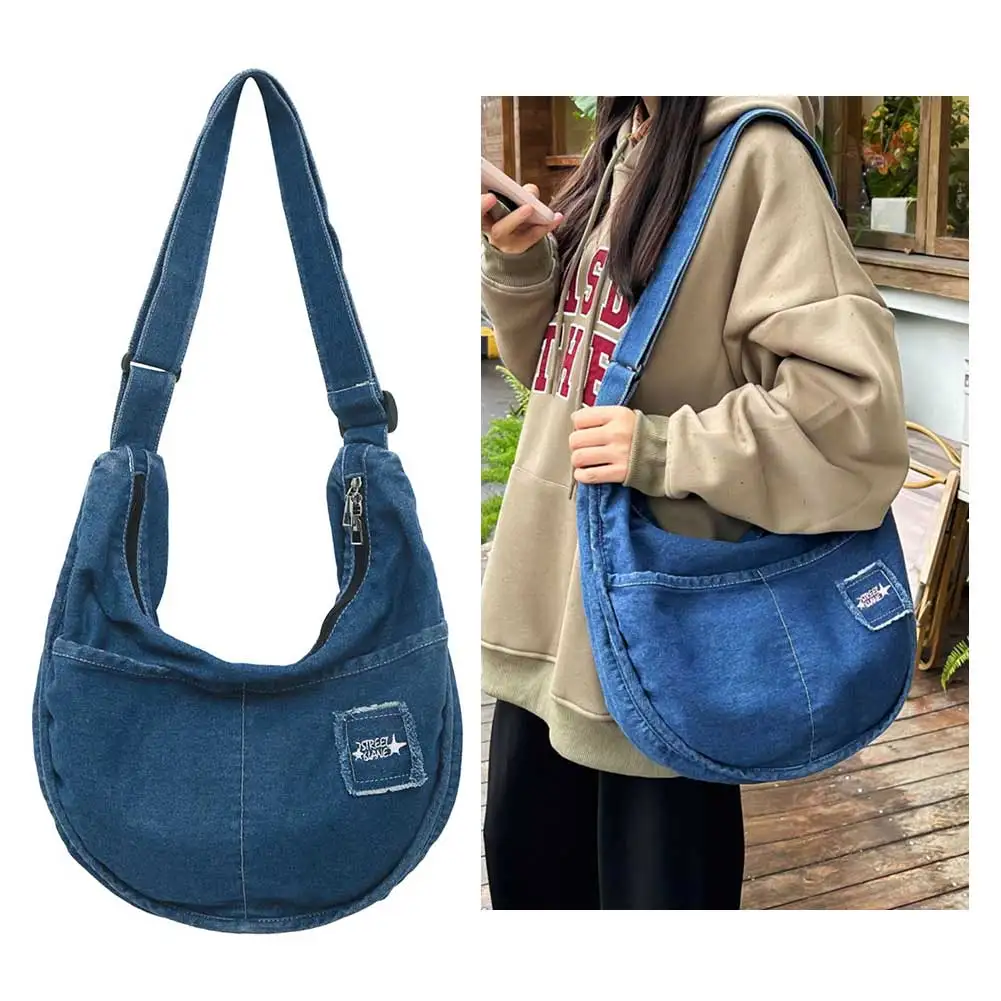 

Женская повседневная сумка на плечо, многофункциональная джинсовая сумка для мобильного телефона, простые регулируемые лямки, модная сумка для женщин и девочек