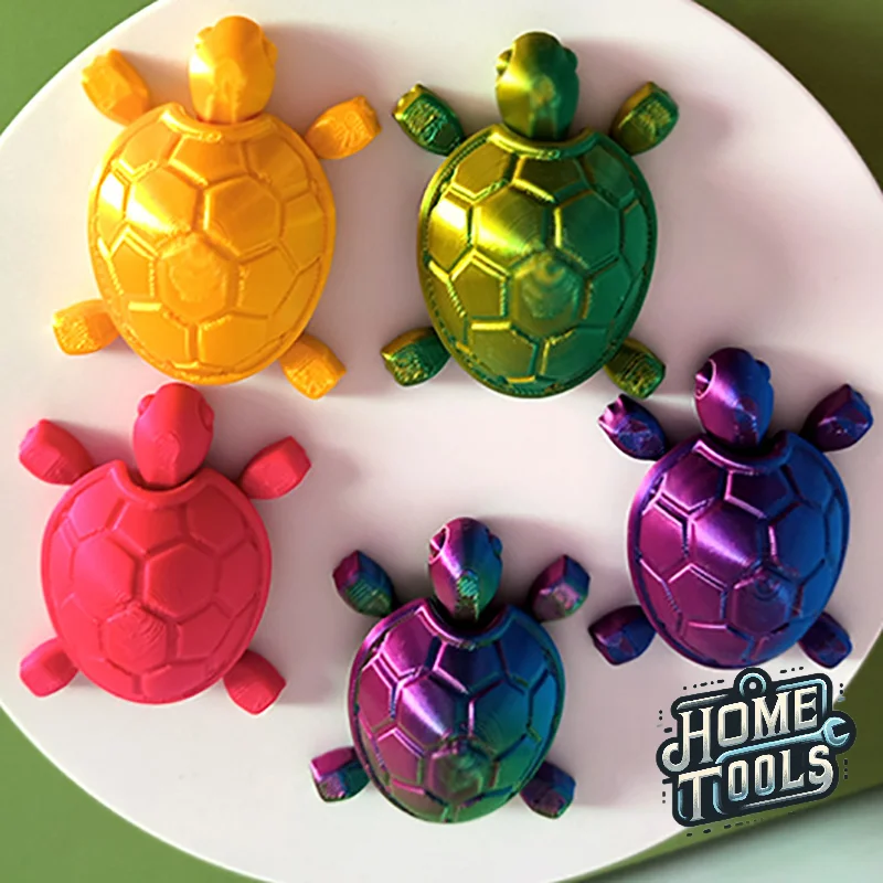 

3D Printed Turtle Multi-joint Ornament Realistic Animal Figures Desktop Decoration Crafts Animal Toys Home Room Car Decorations