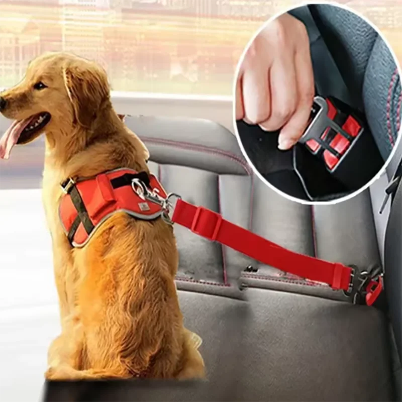 Retractable Dog Leash - Adjustable Dog Car Seat Belt -