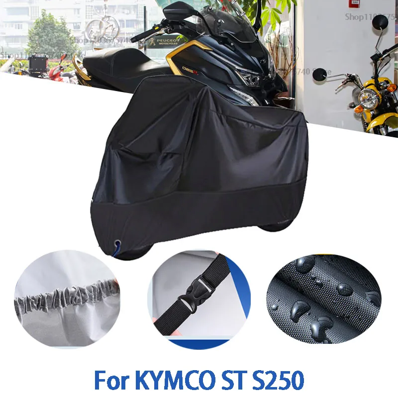 

Motorcycle Full Covers For KYMCO ST S250 Car Outdoors Sun Protection Dust No Ear Thickened Oxford Clothcover Accessories