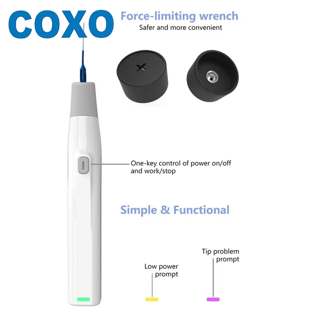 Coxo ultra inteligente endo ativador ultrassônico sem fio led ativador ultrassônico para irrigação endodontia do canal radicular