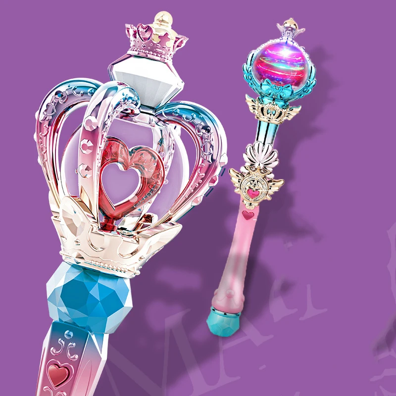 Crianças varinha mágica varinha de fadas brinquedos menina luz cristal musical brinquedos elétricos rpg adereços decoração rainha cetro presentes