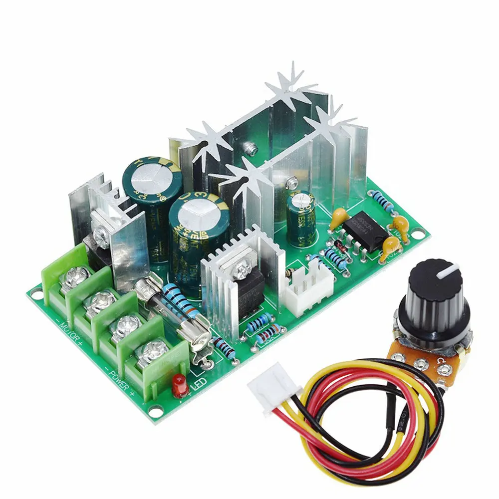 PWM DC Motor Speed Controller Switch DC 20A Current Voltage Regulator DC 10-60V PWM High Power Drive Module 60A 12V 24V 36V 48V