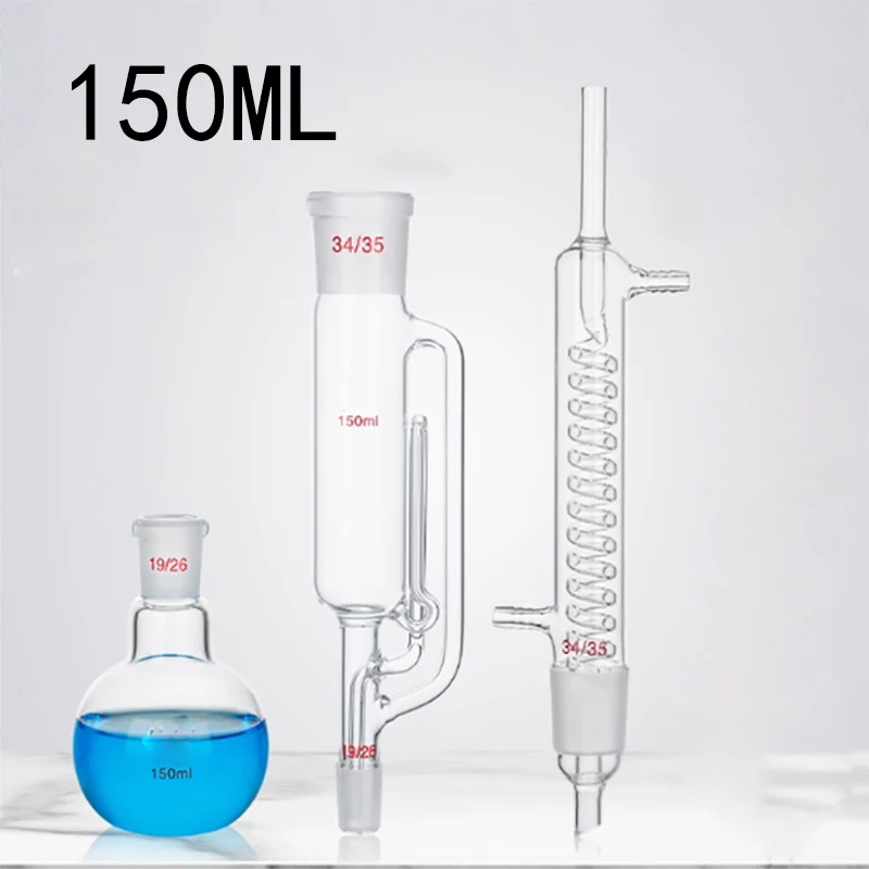 Snake-shaped fat extractor Soxhlet extractor 150ml snake-shaped condenser tube extraction cartridge fat extraction device