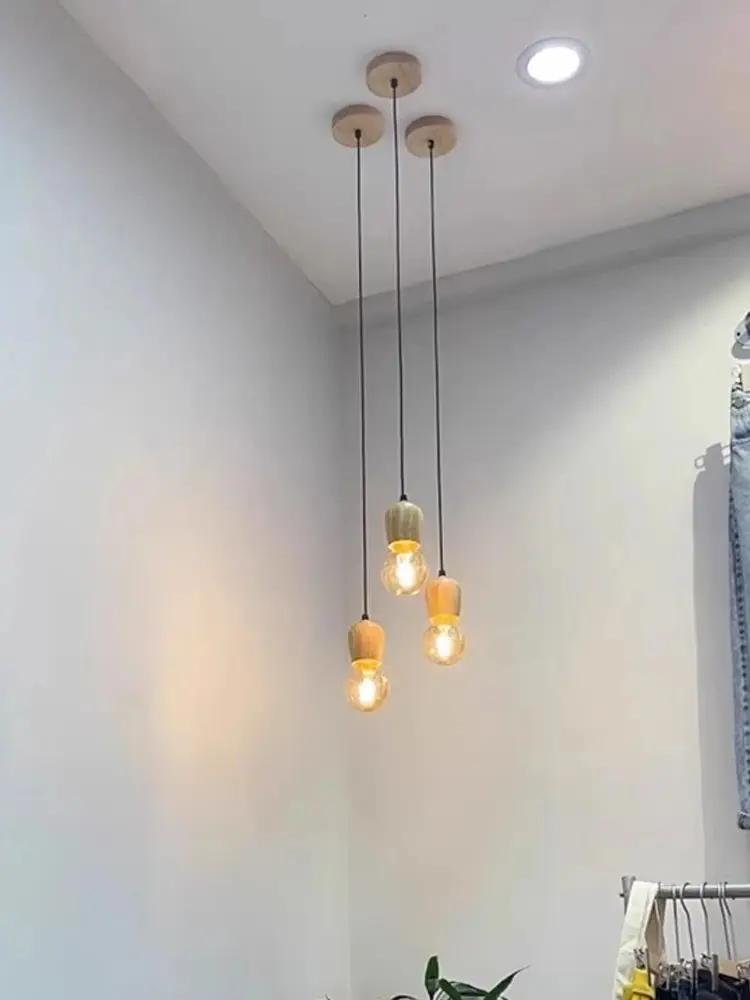 الثريا مصباح خشبي حامل E27 لمبة المقبس لتعليق أضواء السقف مصباح أضواء الطاولة الجدار مصباح لمبات المقبس