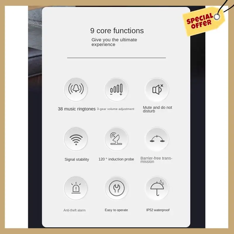 مقاوم للماء مستشعر لاسلكي جرس الباب فناء 200 متر مسافة إنذار مخزن دينغ جهاز ترحيب الولايات المتحدة التوصيل سهلة التركيب