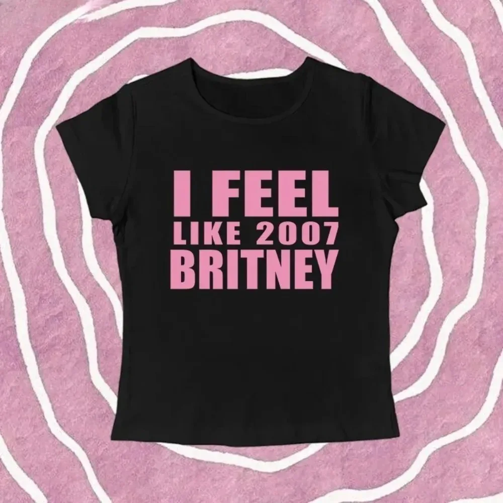 Y2K 2000s Vinage Crop Top Letter Printed Casual Short Sleeve T-shirt Fashion Spicy Girl Sexy Party Entertainment T-shirt Summer