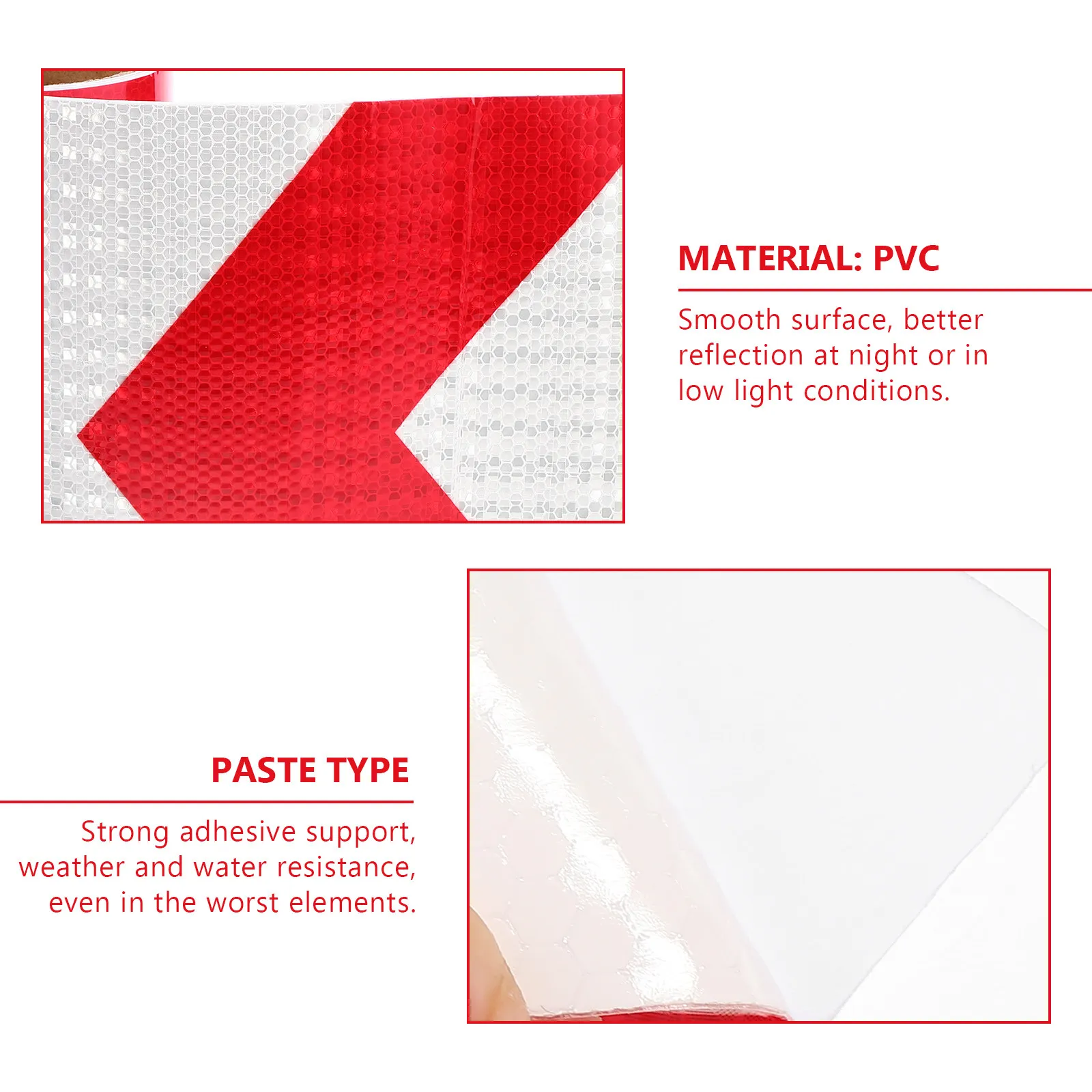 1Pcs Reflective Tape Warning Tape High Visibility Red White Reflective Sticker for Cars Trucks Traffic Signs Safety Marker