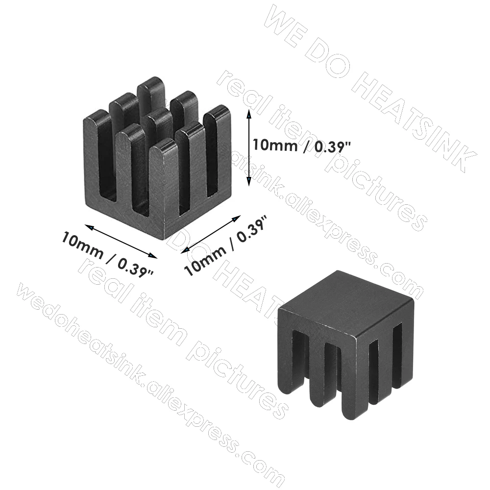 WE DO HEATSINK 10x10x10mm Without or With Thermal Pad Aluminum Heat Sink IC Memory Chip Heatsink Cooling Cooler