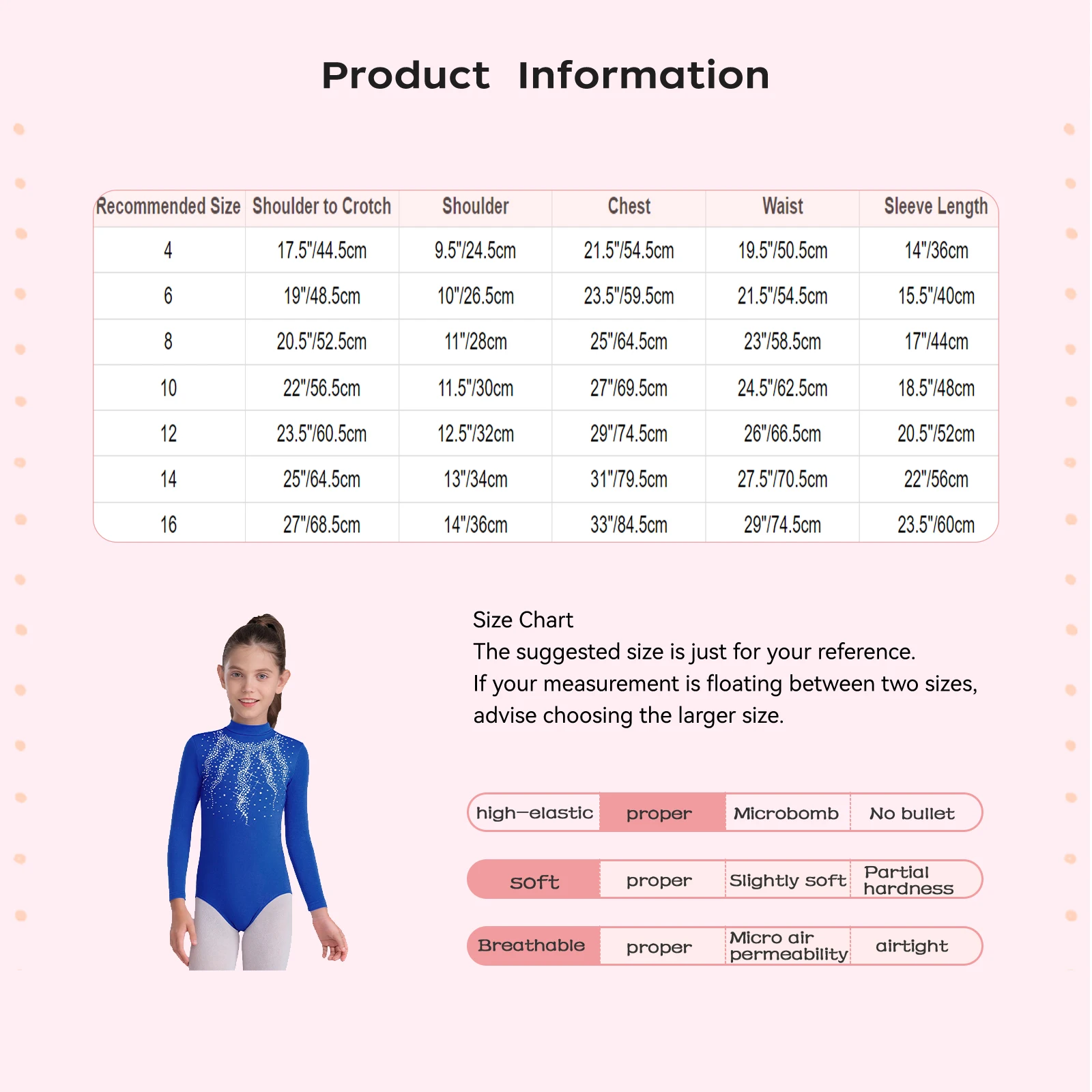 어린이 소녀 발레 댄스 피겨 스케이팅 체조 아크로바틱 공연 의상 긴 소매 라인스톤 레오타드 바디수트 점프수트