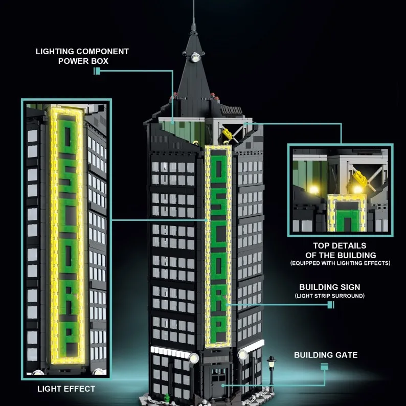 Movie Oscorp Tower Model Technical Bricks City House Game Architecture Sets Castle Building Blocks Modular Technology Toys Gift