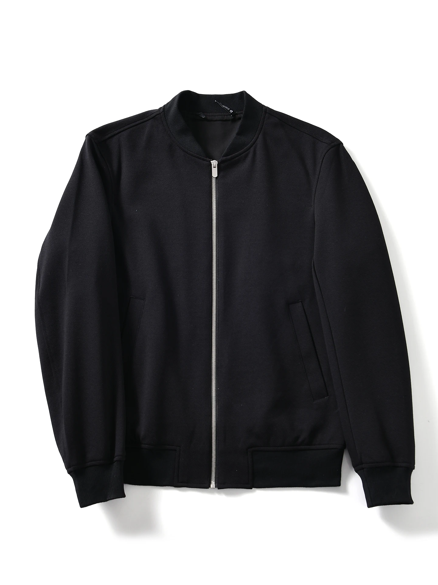

Men's Casual Spring Baseball Jacket Outerwear Single Fine Texture High Street Style Knitted Polyester Cotton Blend Jacket