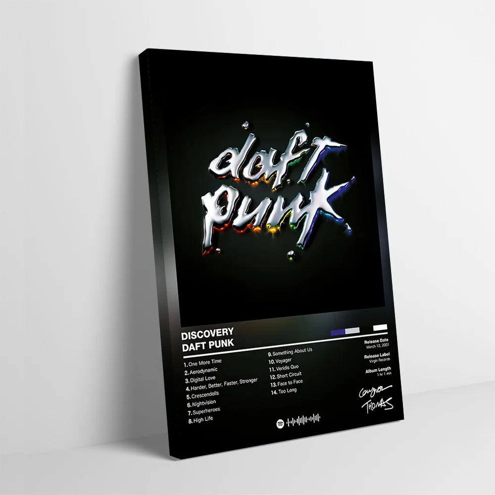 Daft Punk - Discovery Poster Customizable Printed Canvas Painting for Pictures Wall Art Interior Accessories Decorative Picture