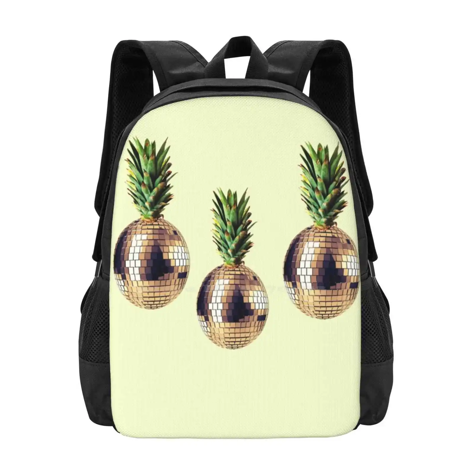 Ananas Party ( ) Hot Sale Backpack Fashion Bags Pineapple Art Surreal Pineapple Ananas Fruits Disco Ball Party Birthday Wedding