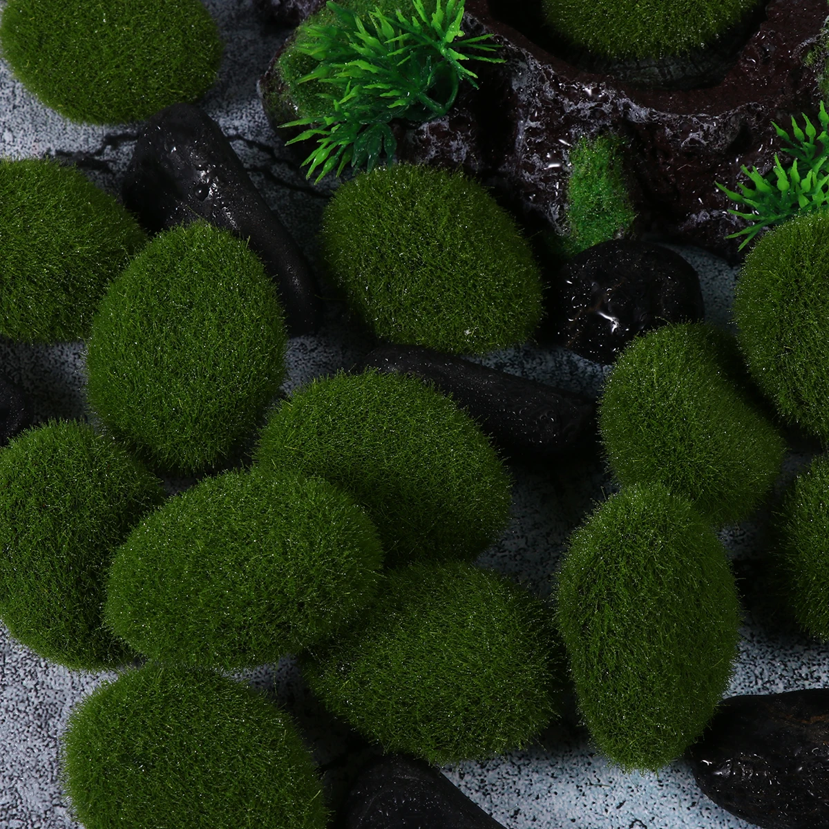 

20Pcs Simulation Moss Stone Artificial Moss Ball Realistic Decor for Home Office Desk Terrarium Decoration Craft