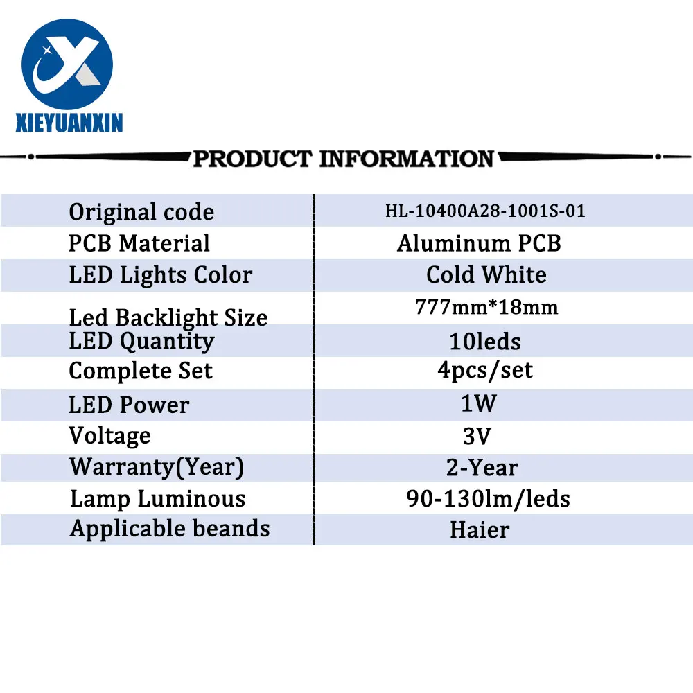 3V TV Backlight Strips For Haier 40inch HL-10400A28-1001S-01 4Pcs/Set Led Backlight TV Strip Light LED-42Q5D DLED40YEKJ TDE4074W