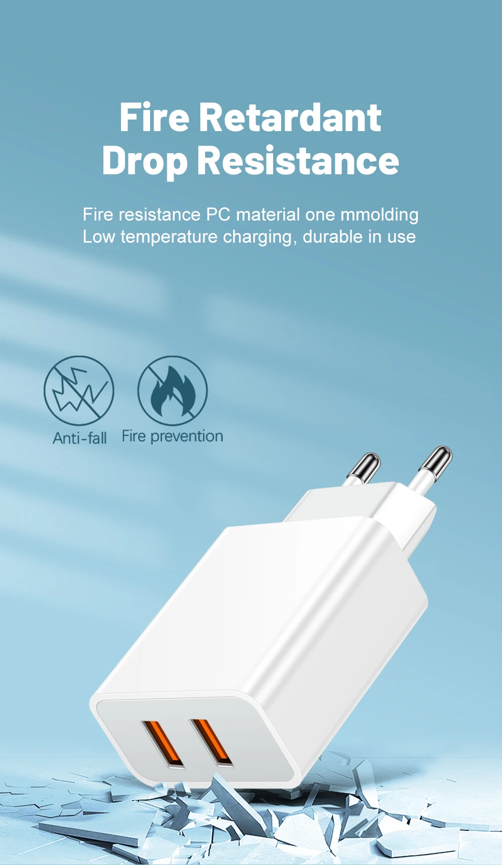 2 Ports Dual USB Charger Fast Charging Mobile Phone Charger Adapter QC3.0 For Samsung Xiaomi Huawei EU/US/UK Plug Wall Adapter