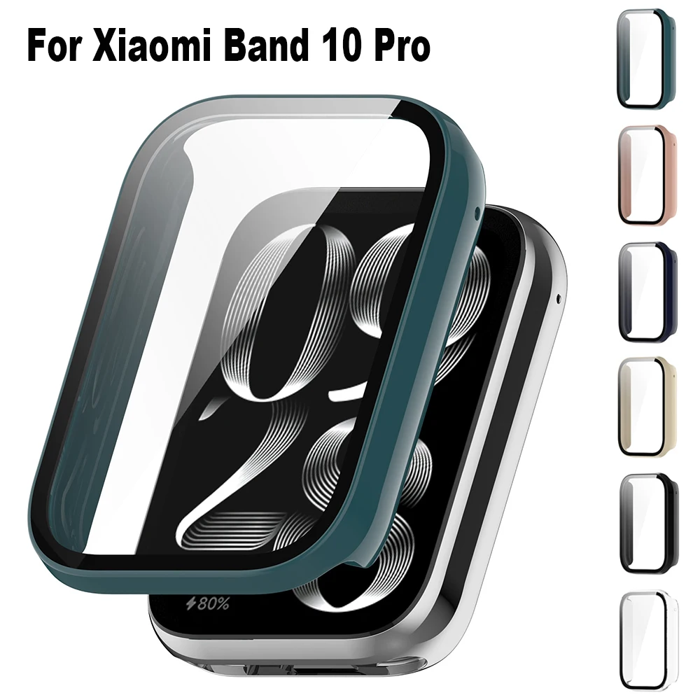 

Tempered Glass+Case for Xiaomi Band 10Pro Smartband Anti-scratch Film Frame Bumper Protective Cover for Xiaomi 10 Pro Accessorie