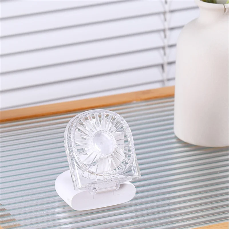 Gift Handheld Fan Portable USB Transparent Fan Comfortable Neck Hanging Fan Yellow