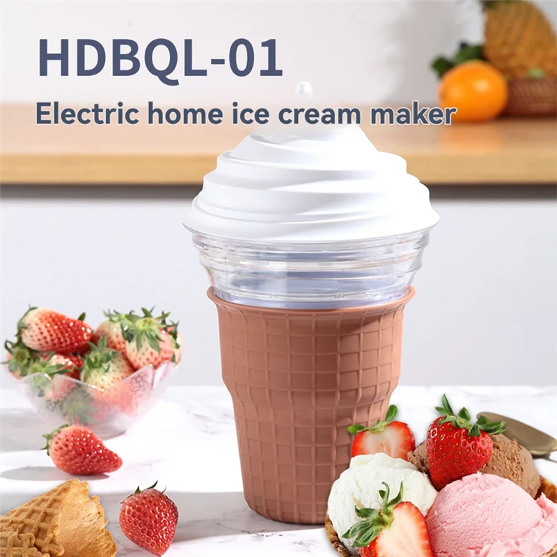 HIM-Mini Electric Ice Cream Machine Ice Cream Maker Fruit Yogurt Machine Home Smoothie Machine