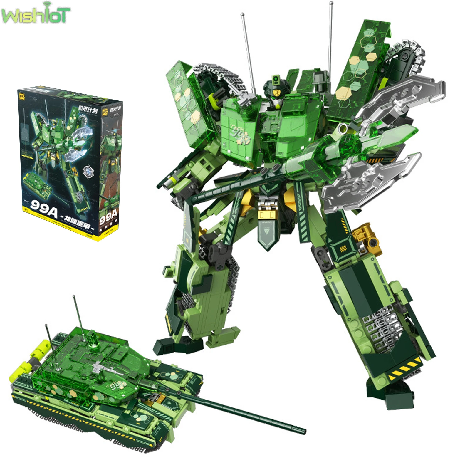 

F5-A0015 Меховой танк-трансформер, строительные блоки, тяжелый бронированный антиавиационный пехотный боевой автомобиль, военная модель, игрушка в подарок