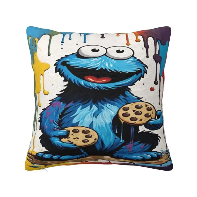 

Изготовленный на заказ современный чехол для подушки Cookie Monster Television Programs, бархатная наволочка