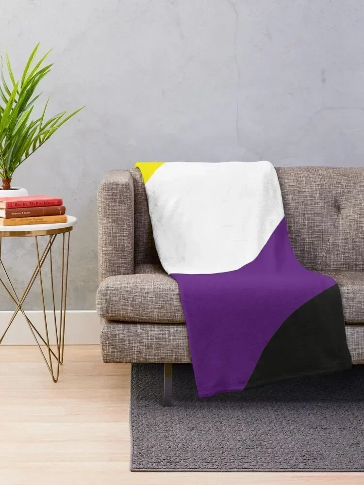 Non-Binary Gender Flag Throw Blanket Extra Large Throw Thermal Soft Big Blankets