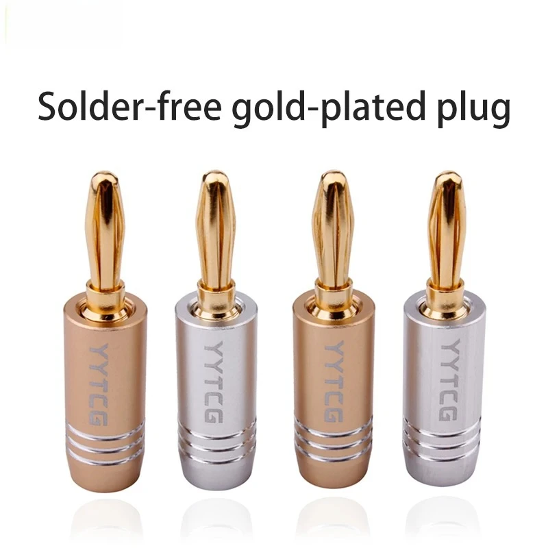 

4Pcs/lot Banana Plugs JACK 24K Gold-Plated Connectors Amplifier Plug For Speaker Amplifiers