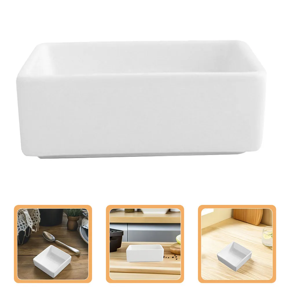 

2Pcs Ceramic Square Dessert Bowls Small Serving Dipping Sauce Bowls Oven Safe Snack Plates for Parties Pudding Bowl