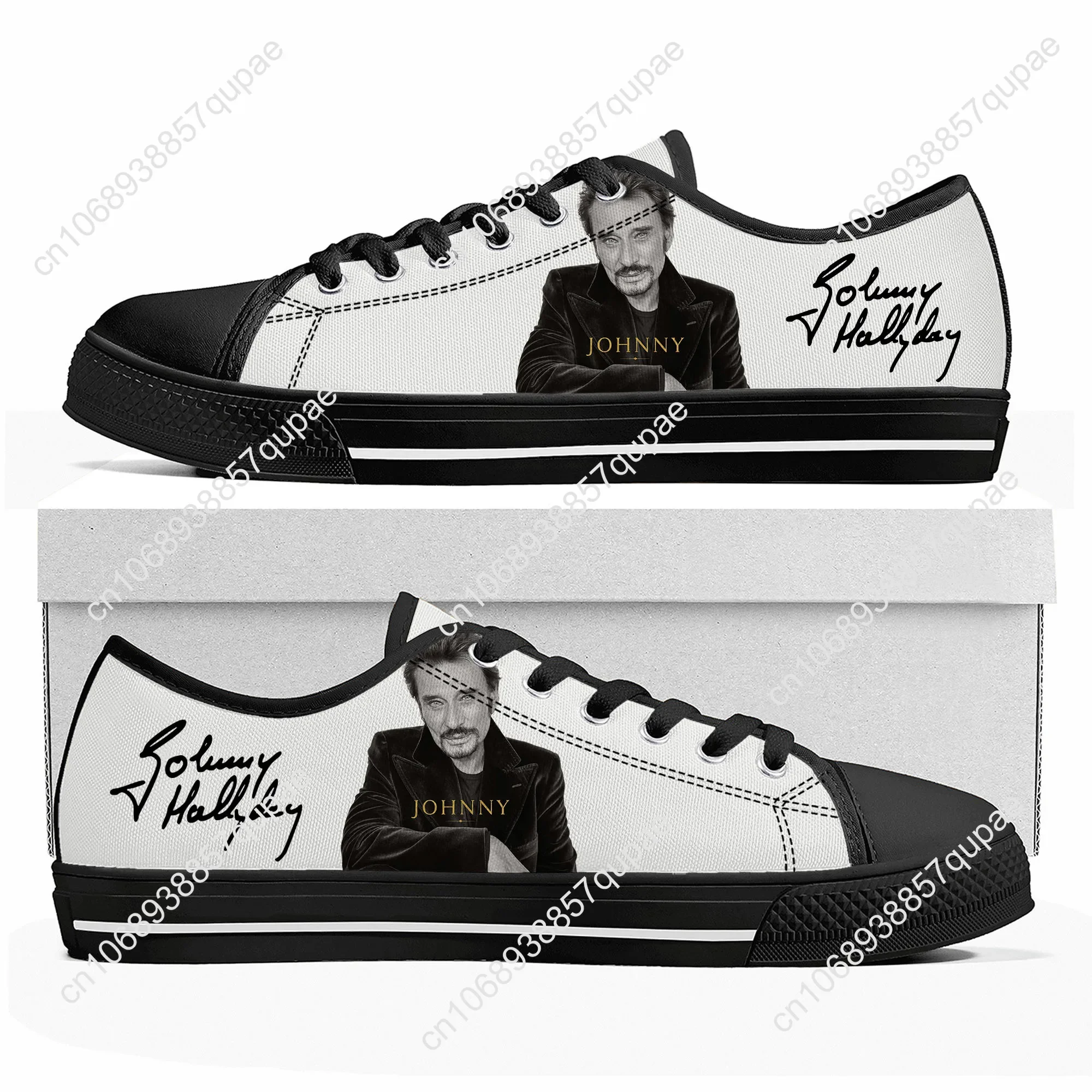 Johnny Hallyday sepatu kets kualitas tinggi, sepatu Sneakers kanvas kasual atasan rendah penyanyi Rock, sepatu pasangan kustom remaja pria dan wanita