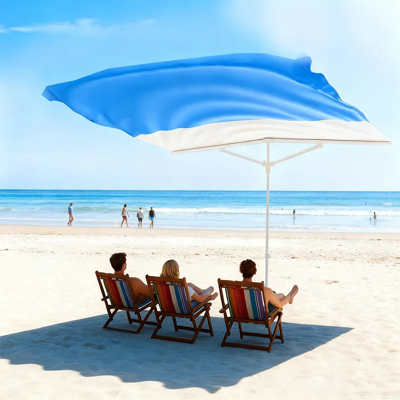 Cross-border Wind-resistant Seaside Canopy UV-proof Quick-open Nylon Beach Umbrella Sunshade Portable Camping Beach Tent