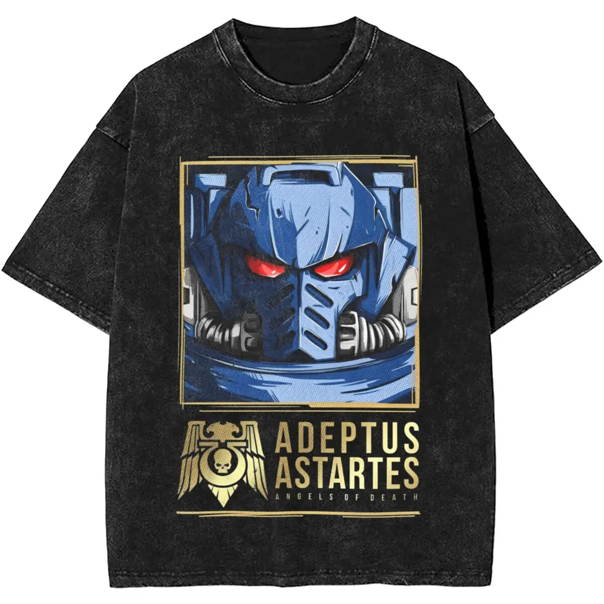 Mens T-Shirt Warhamers 40k Adeptus Astartes Washed T Shirts Harajuku Summer Tee Shirt Y2K Cotton Clothing Gift Idea