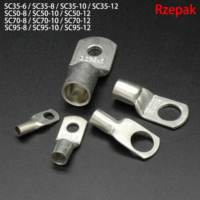 Battery Block Lugs Hole Crimp DTGA Cable End Connector SC Type Wire Nose Terminal Bare Copper SC35 SC50 SC70 SC95