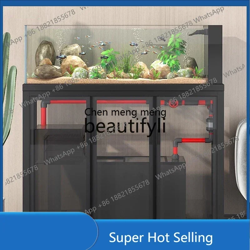 D5556 Industrial wind stream tank ecological native tank landscaping bottom filter super aquatic grass tank side overflow