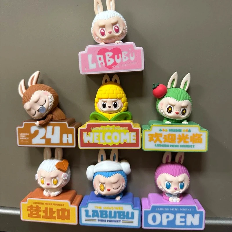 

Оригинальный новый магнит на холодильник Popmart Labubu The Monsters Wacky Mart Blind Box, декор, трендовая игрушка, таинственная коробка, подарок на Новый год для девочки