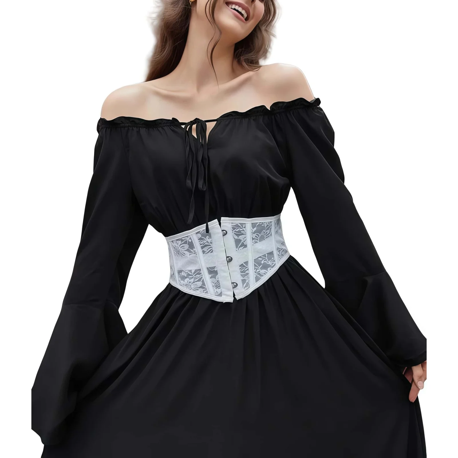 

Женский кружевной корсет под грудью в викторианском стиле — сексуальный готический пояс для коррекции и похудения