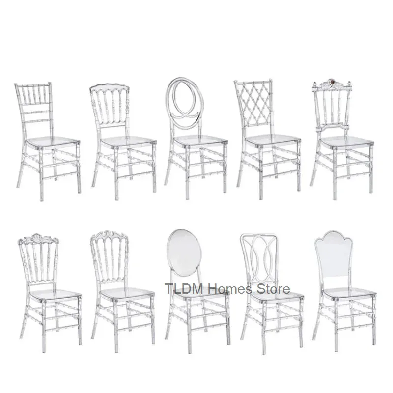 Home Transparent Dining Chair Hotel Crystal Chair Commercial Furniture Outdoor Wedding Chair Banquet Lounge Chairs For Events