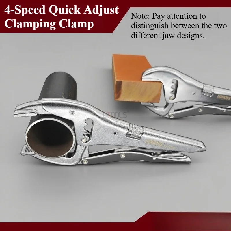 4-Speed Quick Adjust Clamping Clamp Industrial Multi-Function Japanese Style Locking Pliers Large Opening Round Jaw Vice Grip