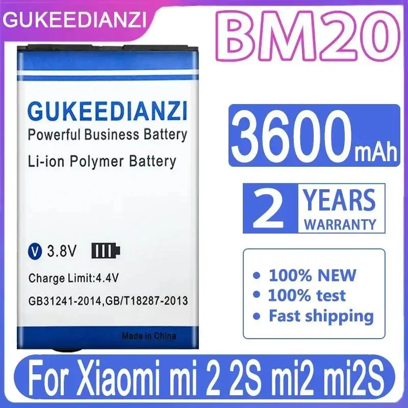 

Lightweight For Xiaomi MI 2 2S mi2 mi2S Mobile Phone Battery BM20 3600mAh