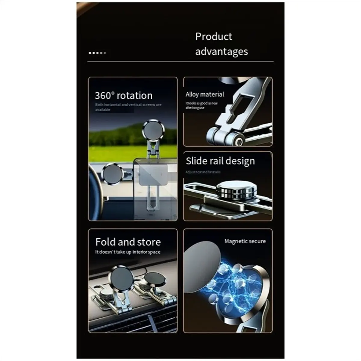 【~ New A20Z】Magnetic Car Phone Holder for Dashboard 360° Adjustable Magnet Cell Phone Mount in Car Cellphone Stand