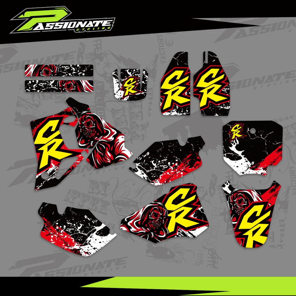 

For HONDA CR 80 CR80 1996 1997 1998 1999 2000 2001 2002 Full Graphics Decals Stickers Motorcycle Background Custom Number