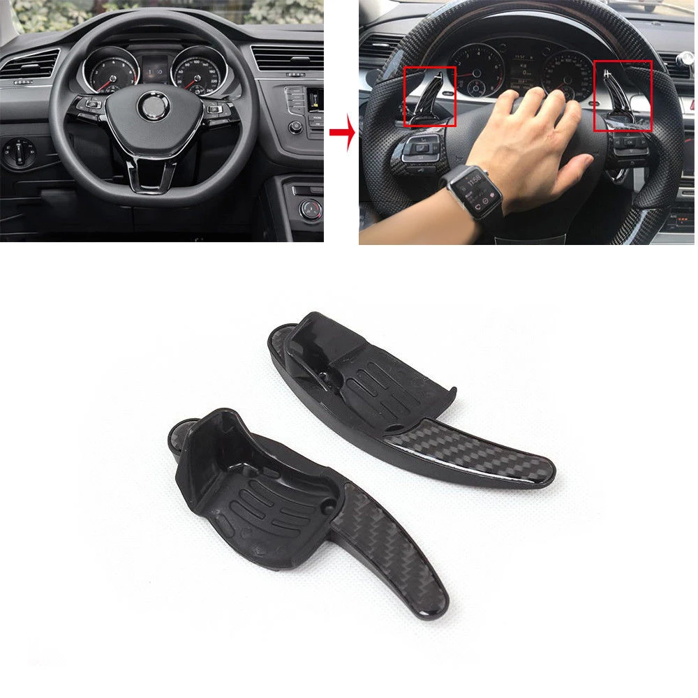 

Steering Wheel Shift Paddles Fit For Vw Golf 6 Mk6 Vi Gti R20 Scirocco Passat Cc Carbon Fiber