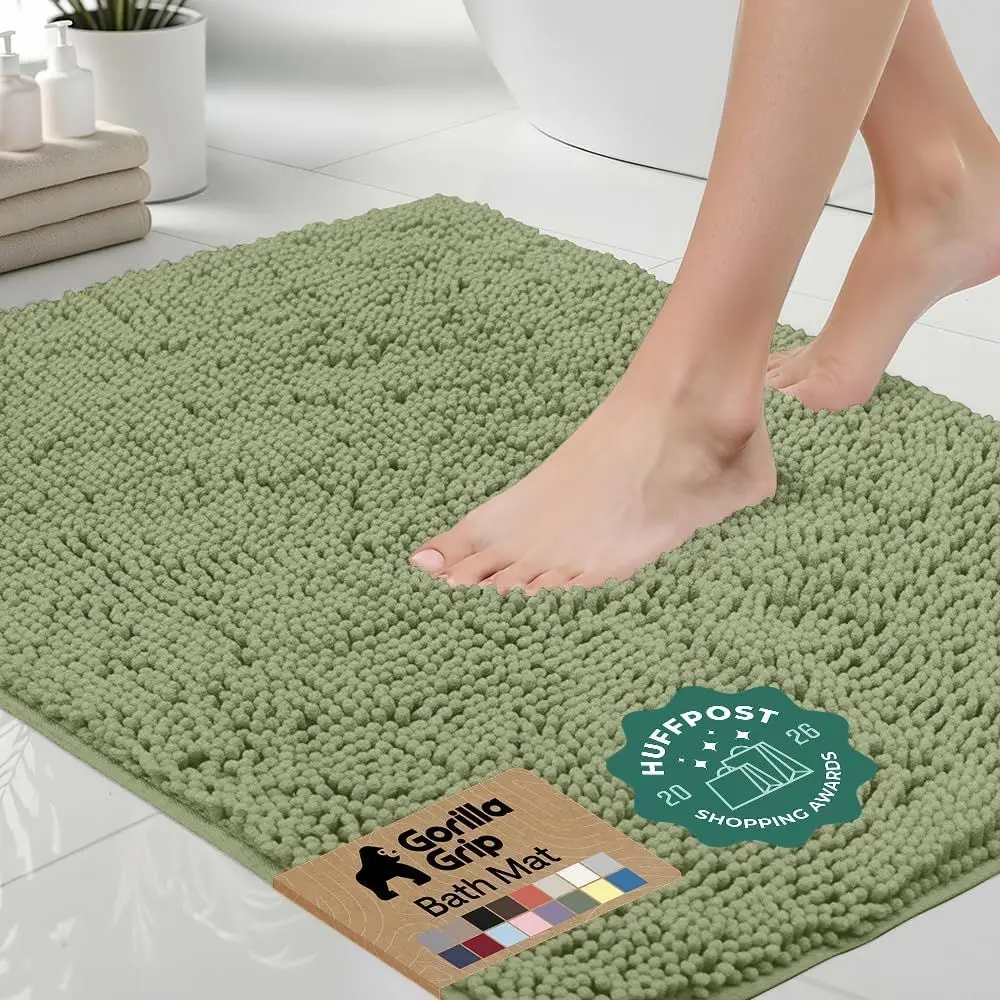 

Bath Rug Mat 36x24, Sot Absorbent Chenille, Quick Dry Microiber Mats, Rubber Backing Washable Shower loor Rugs, Bathmat Runner,