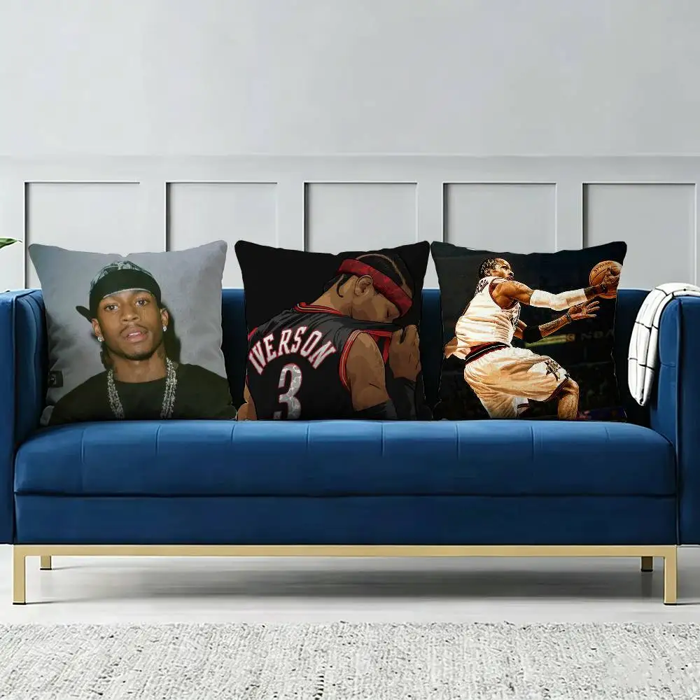Allen Iverson Basketball star Double-sided printed pillow cover Solid color minimalist pillowcase, fits all bedroom styles