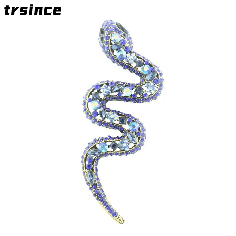 Women Creative New Large Snake-shaped Brooch Hollow Viper Python Pin Men's Personality Exaggerated Suit Clothing Accessories