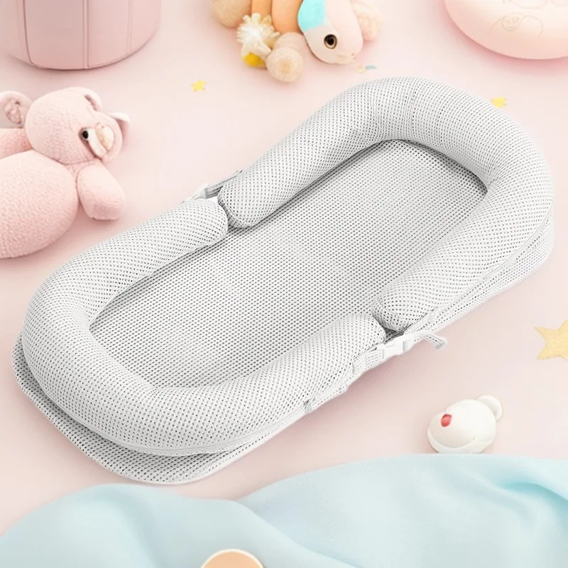 Alas tidur bayi anti-selip, bantalan pijat sentuh untuk bayi baru lahir, konsol bionik