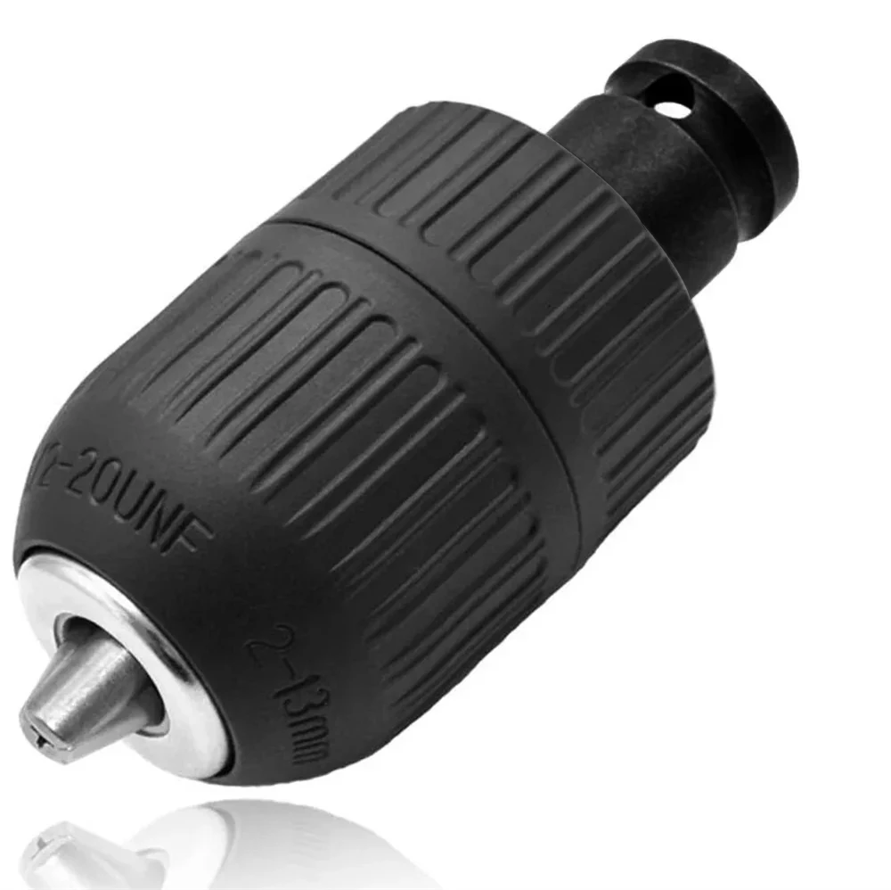 Drill Chuck With 1/2inch Chuck Socket Square Female Adapter,1/2-20UNF Quick Grip Keyless Chuck 2mm~13mm(0.08"~0.51") Clamp Range