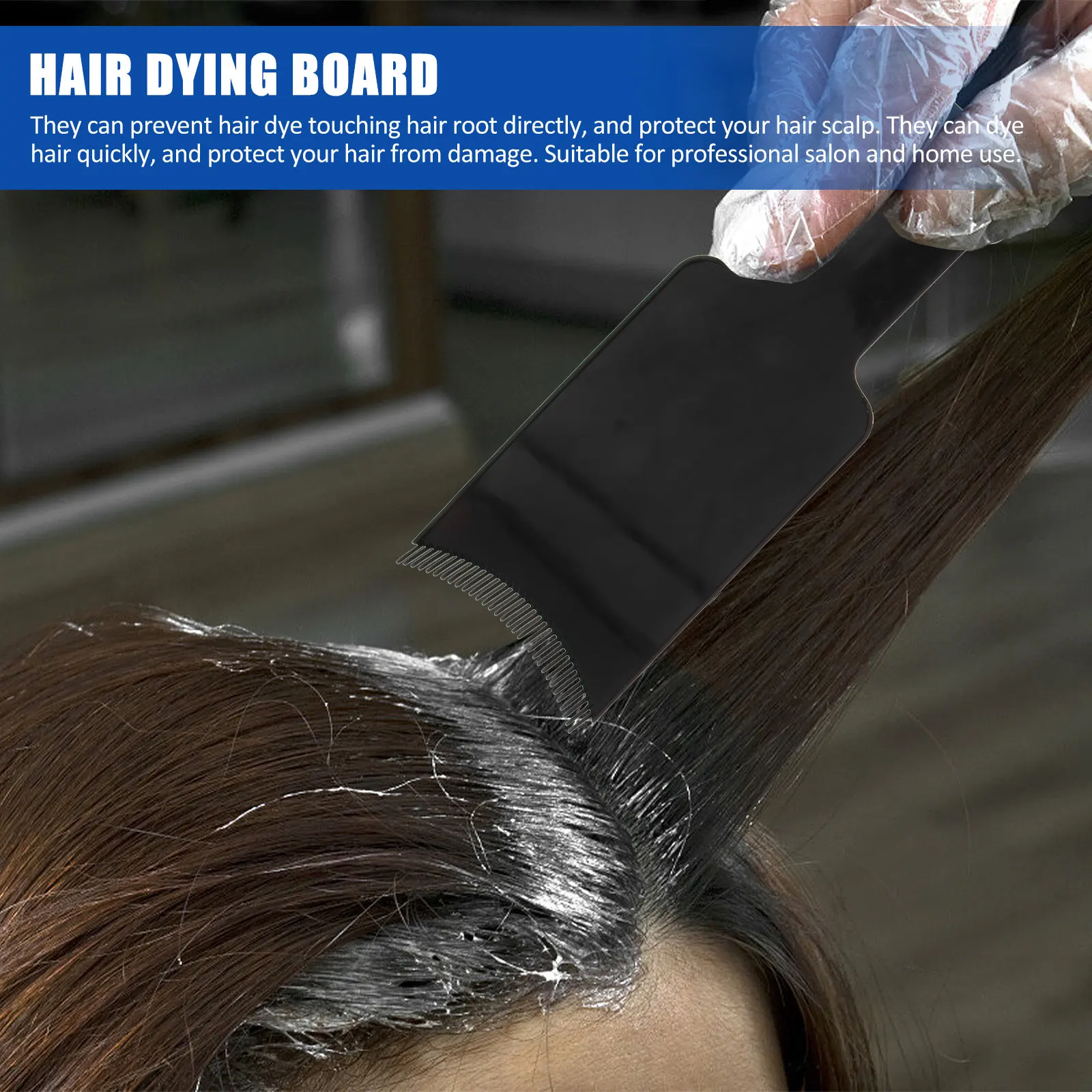 

3Pcs Hair Tint Tool Set Includes Flat Comb Board and Dyeing Brush for Clean Coloring Easy Separation Long Hair Styling