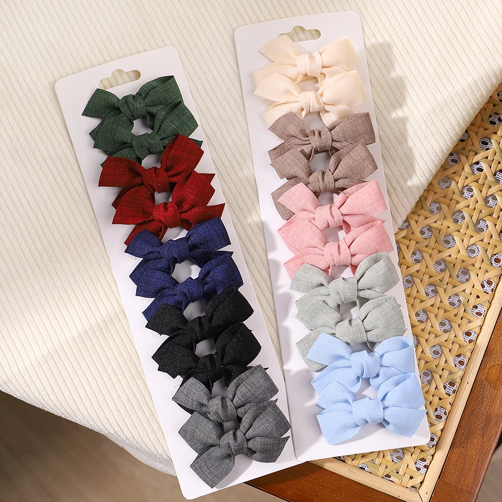 10pcs/set Cute Girls Princess Hairpins Hair Bows Nylon Safe Hair Clip Barrettes for Infants Toddlers Kids Baby Hair Accessories