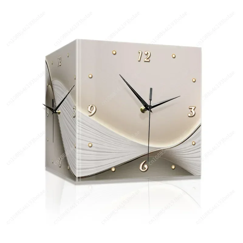 Modern simple corner lamp double-sided clock household living room corner led stereo clock punch-free corner wall clock